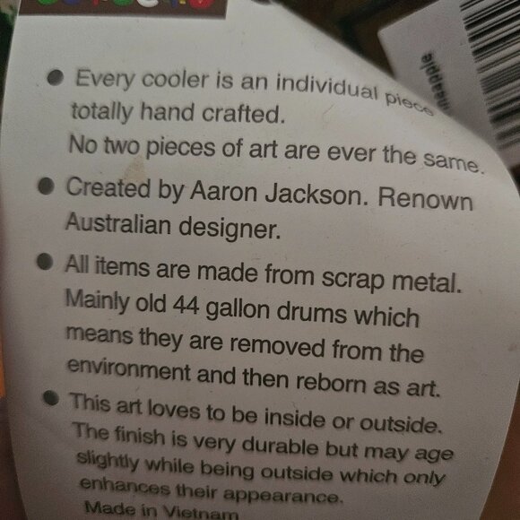 RARE THINK OUTSIDE PINEAPPLE HAND WELDED METAL ART WINE COOLER BEVERAGE HOLDER - Picture 11 of 16